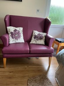 2 seater leather suite with armchair