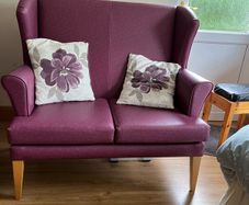 2 seater leather suite with armchair