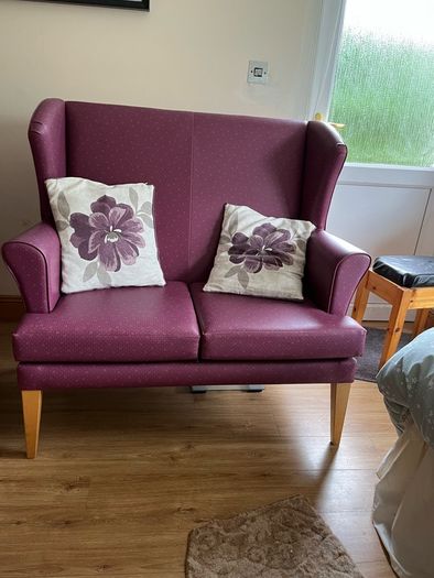 2 seater leather suite with armchair