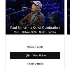 Paul Simon 3 Arena Wednesday 20th May