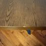 Smoked Oak Dining Table & Grey Chairs with Black and Gold legs Image 5