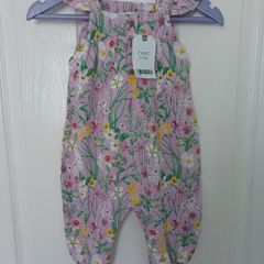 New Baby Girl Lilac Floral Jumpsuit From Next Age 6-9 months
