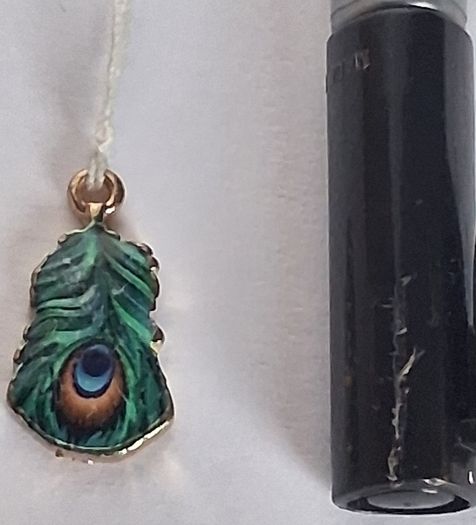 Mini Micro Peacock Feather Charm
