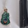 Mini Micro Peacock Feather Charm Image 3