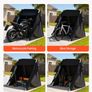 Motorcycle Storage Shelter with Security Lock, 600D Oxford Flip-Up Garage Tent, Heavy-Duty All-Weather Motorcycle Cover with Ventilation Windows, 346x137.5x190 cm Image 4