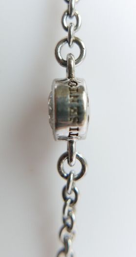Vintage TI SENTO 925 Sterling Silver Long 30" silver station necklace with clear stones 9,1g                              es