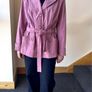 Dusty Pink Belted Jacket, Lightweight Spring Coat, Embroidered Detail, Chic Women's Blazer Size XL/XXL Image 4