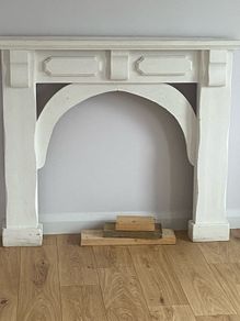 wooden fireplace