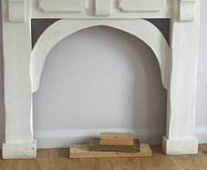 wooden fireplace