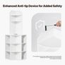 64" Tall Corner Storage Cabinet, 6 Tiers Wooden Storage Cabinet with USB Ports and Outlets & Adjustable Shelves, Freestanding Corner Cabinet for Living Room Image 2