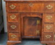 Victorian Rosewood Kneehole Desk Queen Anne Manner