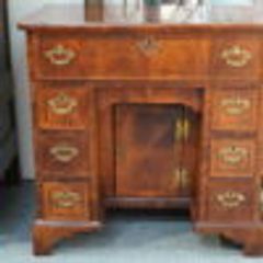 Victorian Rosewood Kneehole Desk Queen Anne Manner