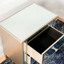 2 srawer mirrored bedside locker is for sale Image 4