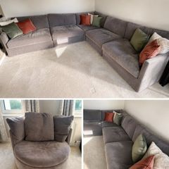 Cloud 5 piece modular corner sofa + swivel chair