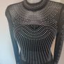 Parisian black mesh  diamante bodysuit long sleeve size UK10 EU38 Perfect condition Postage included Image 3