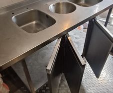 Commercial Stainless Steel Double Sink Unit with Taps