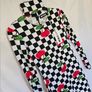 House Of Holland Cherry Print Checkered Racer Mini Dress RRP 120E Image 4