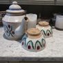 nicholas mosse red tulip teapot and 2 small bowls Image 4