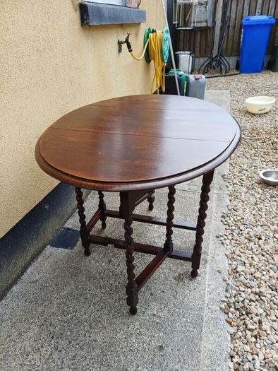 Antique Solid Oak Gateleg Drop Leaf Table