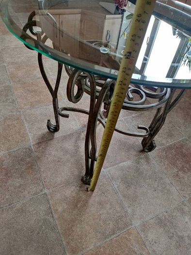 small glass top table like new.