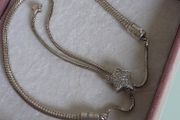 Pandora moments pave star snake chain sliding bracelet in good condition