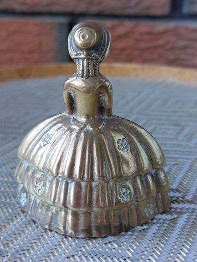 Vintage Crinoline Lady Solid Brass Table Bells x 2