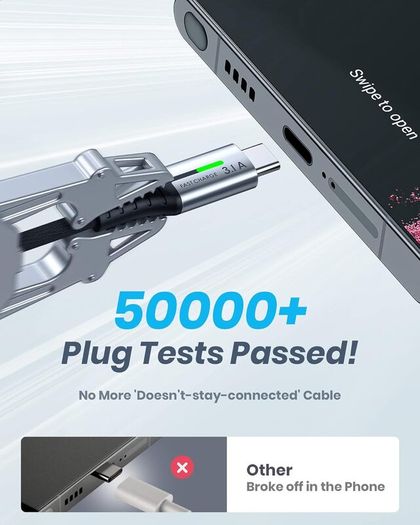 INIU USB C Charger Cable, 2m Type C Cable Fast Charging, Braided USB A to USB-C Phone Charger Cable USBC for iPhone 17 16 15 Pro Max, Samsung Galaxy S25 S24 Ultra, Pixel 10, iPad Air Switch Steam etc.