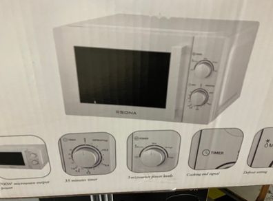 700W White Microwave