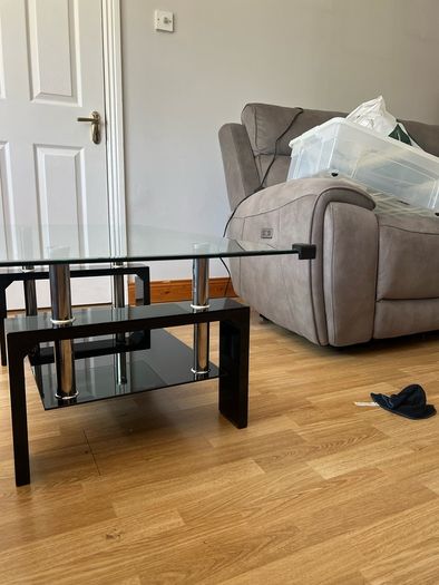Glass coffee table