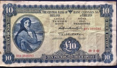 Irish Lady Lavery 10 Pound Banknote 1962