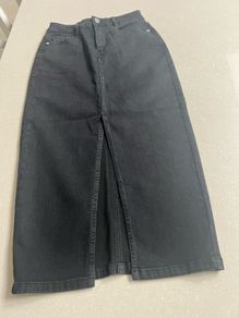 Brand new Lipsy black denim midi skirt