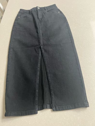 Brand new Lipsy black denim midi skirt