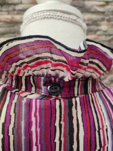 Vintage 70s 80s purple grey stripe secretary midi dress size M Postage included