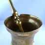 Antique Brass Pestle & Mortar, Small Bell-Shaped Apothecary Style 8.5cm Tall. Image 2