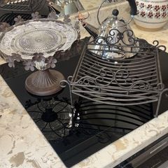 Shabby Chic Style Cake Stand and Cast Iron Plate Rack
