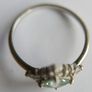 Vintage Art Deco Aquamarine and 925 Sterling Silver hallmarked Ring , Cubic Zirconia Band size O - 1,9g Image 10