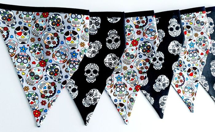 Beautiful Sugar Skulls Bunting/ Day of the Dead Bunting