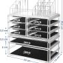 _Cosmetic Organiser Makeup Box Clear Cosmetic Box with 8 Drawers and Black Inserts for Lipstick and Other Makeup and Jewellery - Clear Image 2