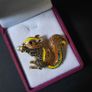 Squirrel Brooch Wildlife Pin Badge Nature Theme Jewellery & Accessories Faux Pearl and Crystals Image 2