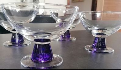4 Crystal Dessert Bowls