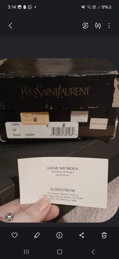 vintage 80s style YSL peep toe black painted heels worn come with original box wrapping and card .would love a new home for someone who understands good quality fashion.
