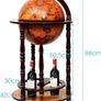 Vintage Globe Shaped Mini Bar Drinks Cabinet Whisky Wine Spirits Cabinet  Alcohol Host Trolley Image 8