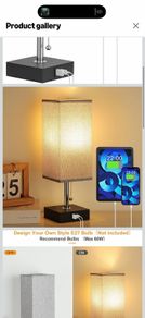 Aooshine Bedside Table Lamp