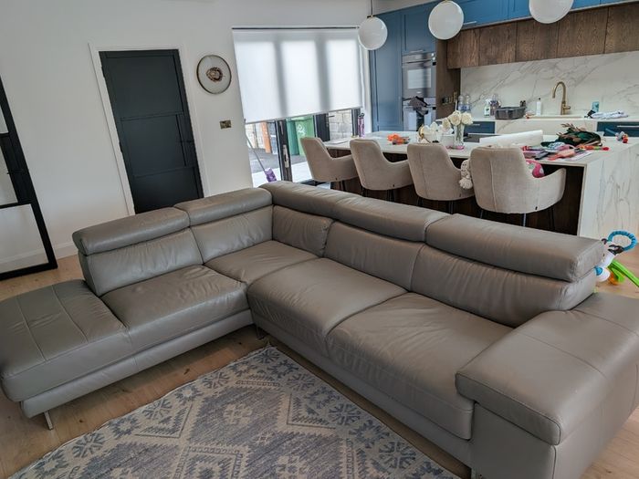 Natuzzi Editions leather corner sofa