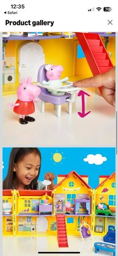Peppa Pig's Big Family House Playset with Baby Evie like new