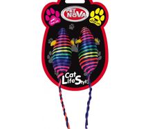 Pet Nova Cat Colorful Mice Set 2pcs Toy 7cm