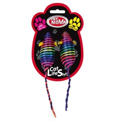 Pet Nova Cat Colorful Mice Set 2pcs Toy 7cm