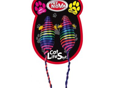 Pet Nova Cat Colorful Mice Set 2pcs Toy 7cm