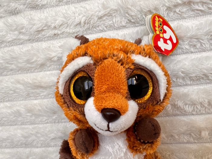 Ty Beanie Boos Rusty the Raccoon TySilk Beanie Soft Plush approx. 15 cm. Used Please see photos