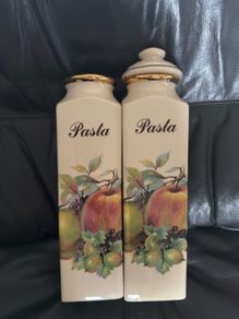 KH Potter Staffordshire ceramic pasta jars